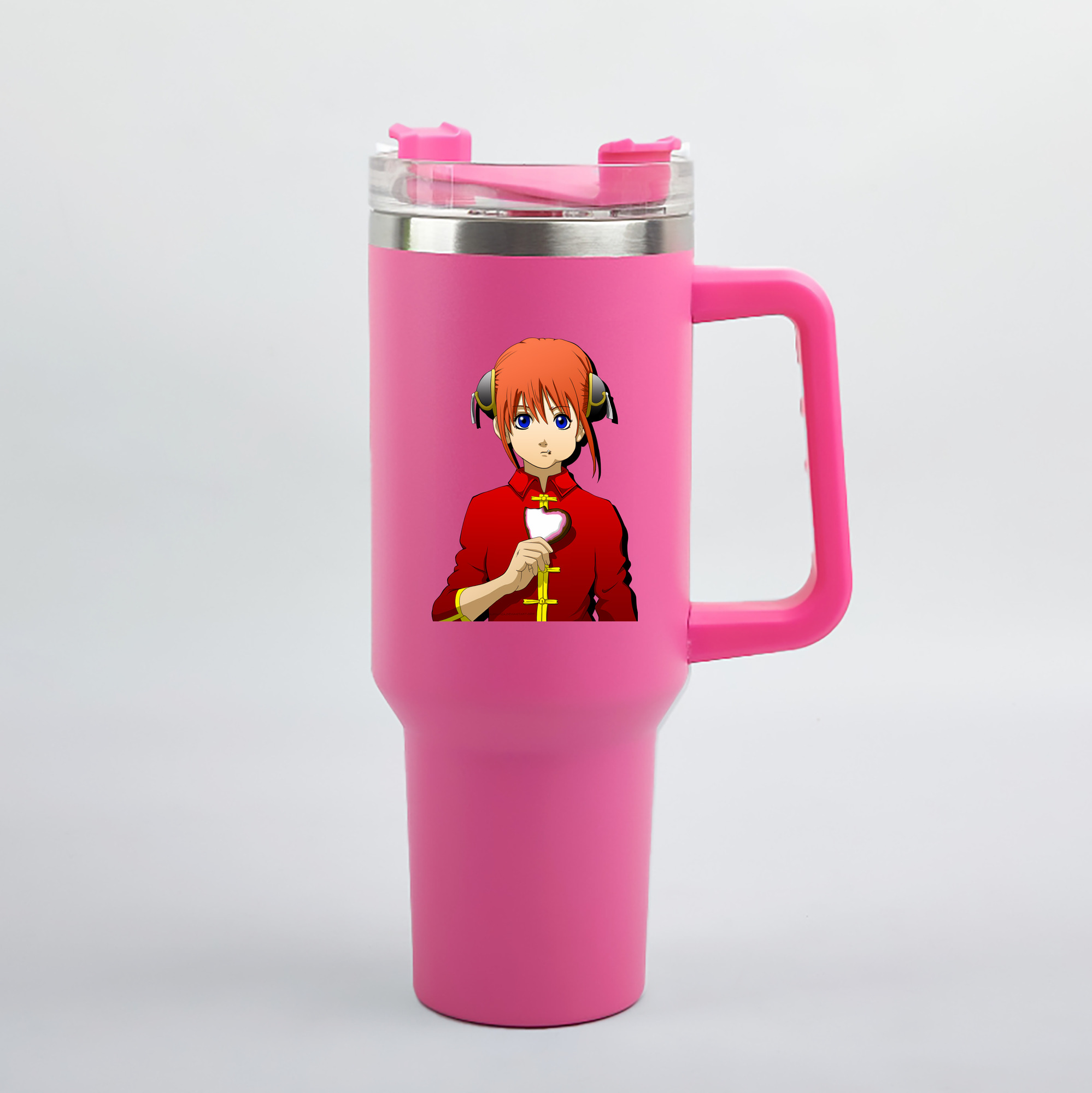 （画像用） ぎんたま 坂田銀時（さかたぎんとき） 神楽 志村新八（しむら しんぱち） GINTAMA Sakata Gintoki Kagura Shimura Shinpachi 1200mL車用タンブラー（カラープリント）